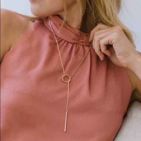 Nashelle Gold Lariat Necklace - Picture 2 of 2